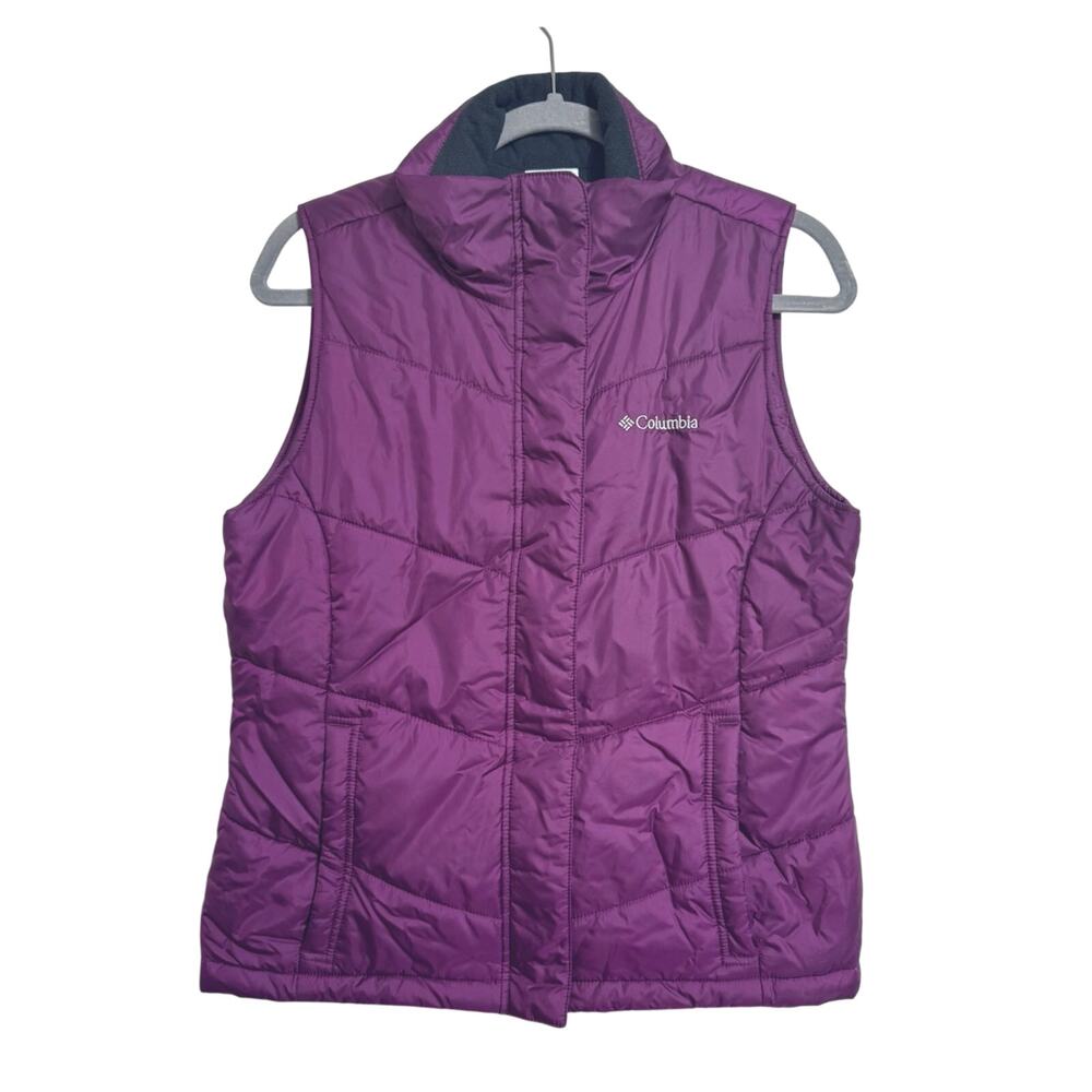 Columbia Women’s Puffer Vest With Fleece Lining Size Slant Pockets Medium